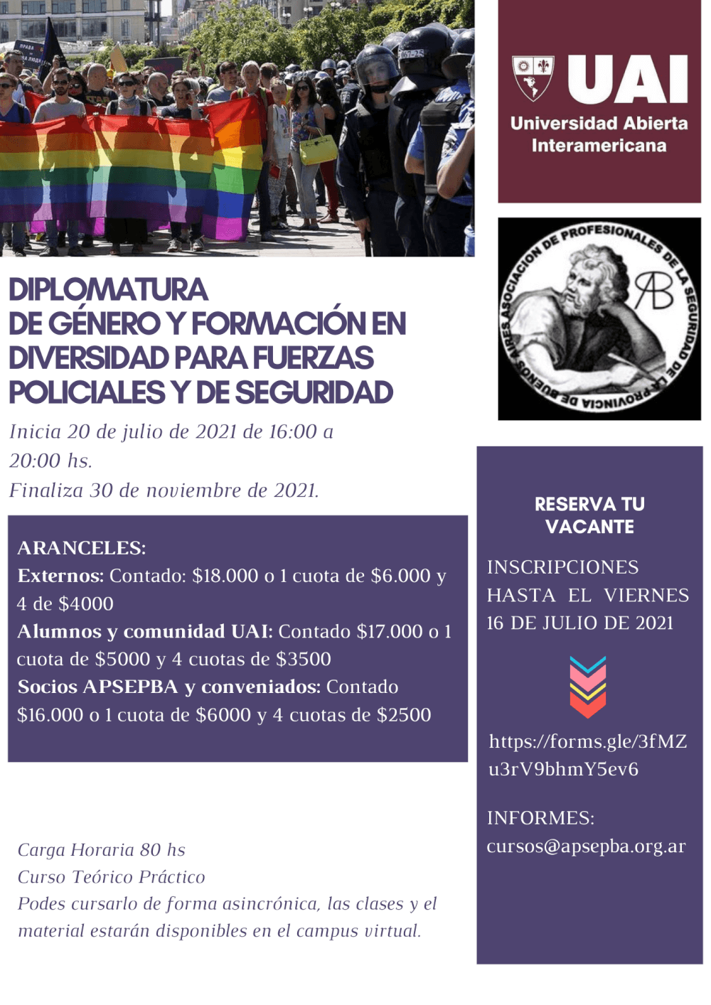 Diplomatura UAI-APSEPBA de Género y Formación en Diversidad para Fuerzas Policiales y de Seguridad